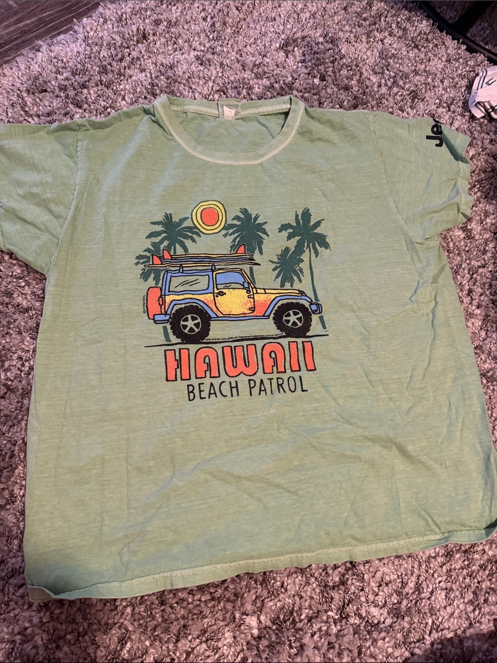 Hawaii Beach Patrol Kids Green Graphic Tee